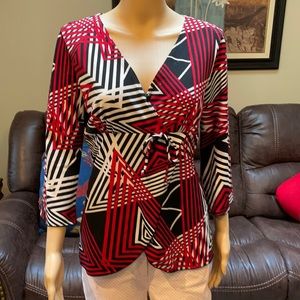 Perseption 3/4 multi color top blouse